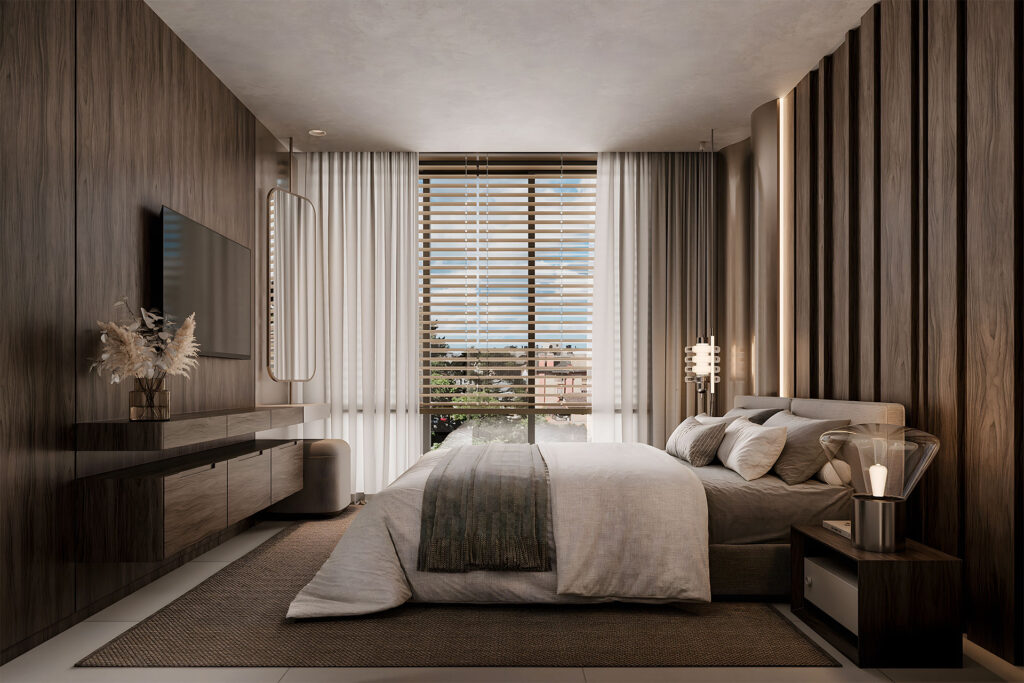 Apto 503. Suítes com iluminação natural.